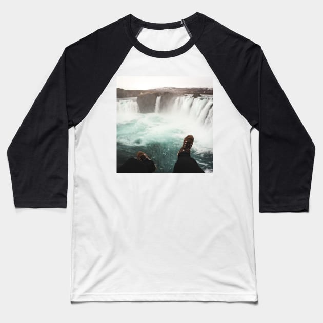 Incredible Godafoss Waterfall in North Iceland Baseball T-Shirt by Danny Wanders